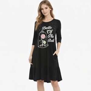 Disney Koovs Belle of the Ball Black Sparkle Dress Beauty & The Beast RARE